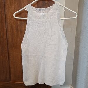 White Sleeveless Knit Top